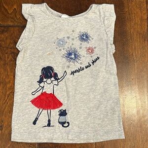 Gymboree Toddler Girl Patriotic/4th of July Sparkle & Shine Fireworks Shirt